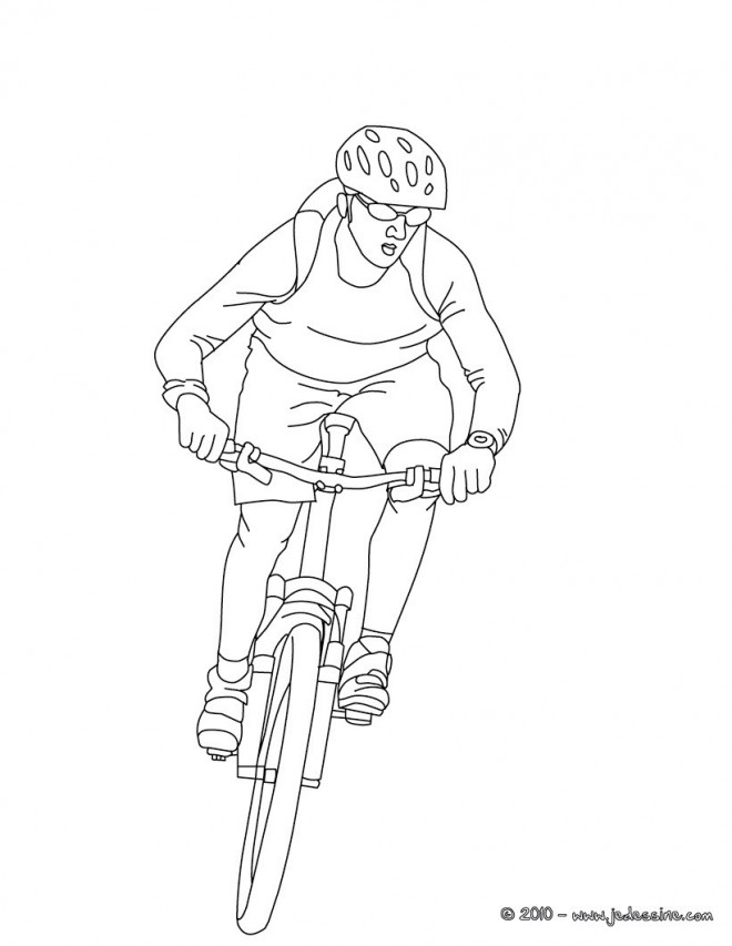 Coloriage et dessins gratuits Cycliste en course à imprimer