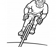 Coloriage Cycliste heureux