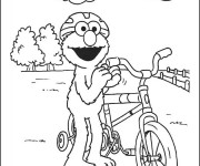 Coloriage Cycliste humoristique dessin animé