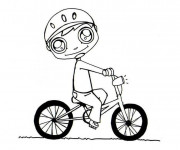 Coloriage et dessins gratuit Cycliste Kawaii à imprimer
