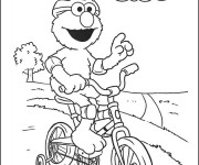 Coloriage Cycliste rigolo