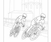 Coloriage Cyclistes en course