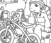 Coloriage Tortue et son Vélo