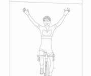 Coloriage Un Cycliste gagnant