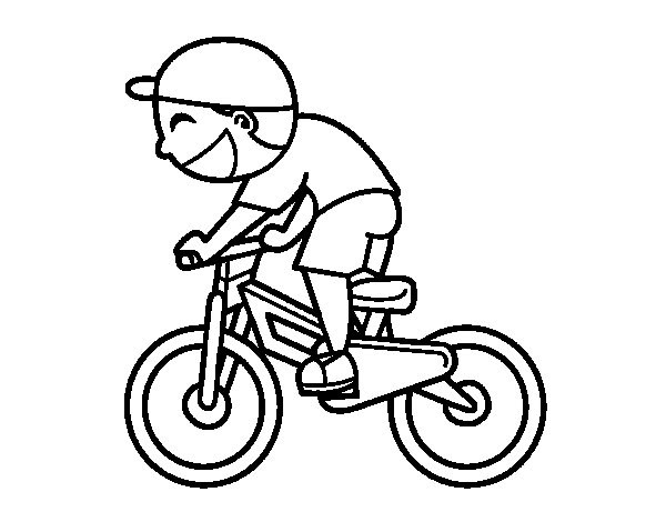 Coloriage et dessins gratuits Un petit Cycliste à imprimer