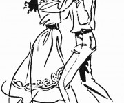 Coloriage Couple Danseurs am&eacute;ricains