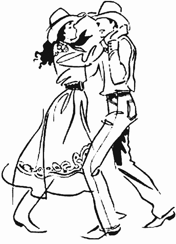 Coloriage et dessins gratuits Couple Danseurs américains à imprimer