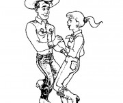 Coloriage Couple en Danse