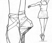 Coloriage Danse Ballet cou de pied