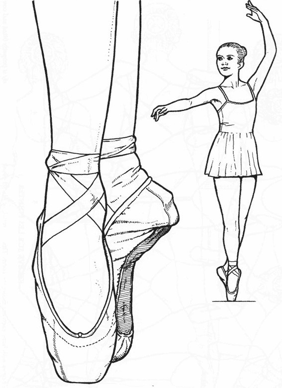Coloriage et dessins gratuits Danse Ballet cou de pied à imprimer