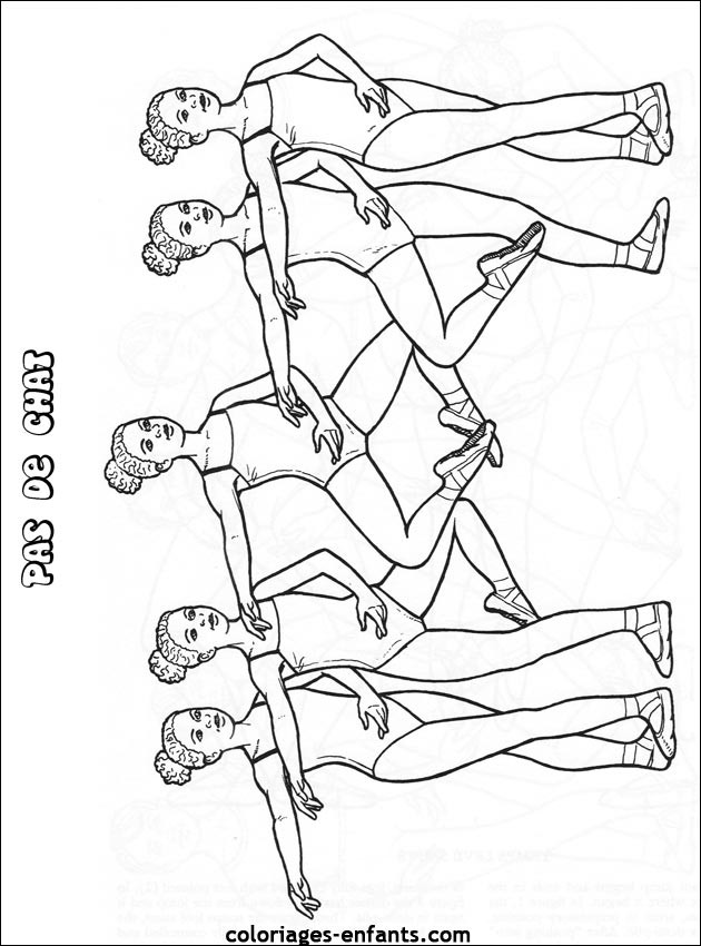 Coloriage Danse Ballet Pas de Chai dessin gratuit à imprimer