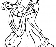 Coloriage Danse classique stylis&eacute;