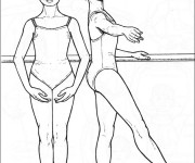 Coloriage Danseuse en entra&icirc;nement
