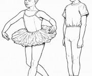 Coloriage Danseuse en tutu