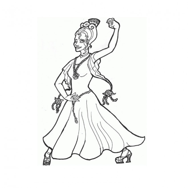 Coloriage et dessins gratuits Danseuse espagnole à imprimer