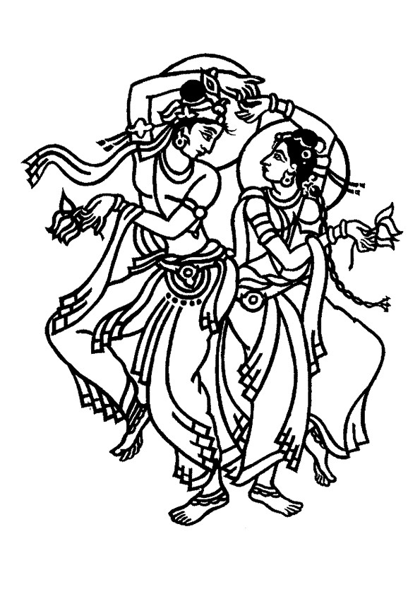 Coloriage et dessins gratuits Danseuse hindoue à imprimer