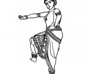Coloriage Danseuse indienne