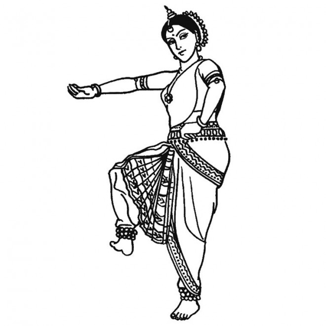 Coloriage et dessins gratuits Danseuse indienne à imprimer