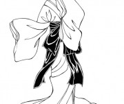 Coloriage Danseuse japonaise