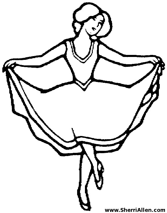 Coloriage et dessins gratuits Danseuse levant sa robe à imprimer