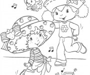 Coloriage Danseuse mignonnes dessin anim&eacute;