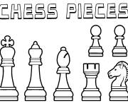 Coloriage Affiche Pi&egrave;ces d'&eacute;checs