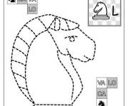 Coloriage Apprendre &agrave; dessiner un cheval d'&eacute;checs