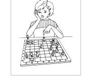 Coloriage Apprendre &agrave; jouer l'&eacute;checs