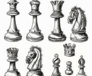 Coloriage Art des pi&egrave;ces d'&eacute;checs