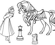 Coloriage Cendrillon sur le th&eacute;me d'&eacute;checs