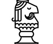 Coloriage Cheval d'&eacute;checs avec une moustache