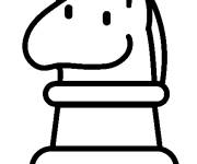 Coloriage et dessins gratuit Chevalier pi&egrave;ce &eacute;checs pour enfants à imprimer