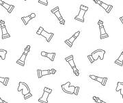 Coloriage collection des pi&egrave;ces d'&eacute;checs