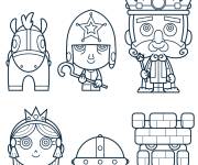 Coloriage Coloriage de pièces d'échecs