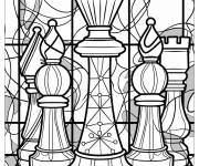 Coloriage D&eacute;coration en jeu d'&eacute;checs