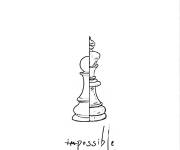 Coloriage Demi pion demi roi d'&eacute;checs