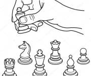 Coloriage D&eacute;places les pi&egrave;ces d'&eacute;checs
