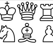 Coloriage Dessin de Pi&egrave;ces d'&eacute;checs