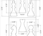 Coloriage Dimensions des pi&egrave;ces d'&eacute;checs