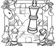 Coloriage &Eacute;chiquier avec pi&egrave;ces magiques