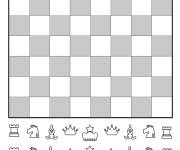 Coloriage &Eacute;chiquier et pi&egrave;ces &eacute;l&eacute;mentaire