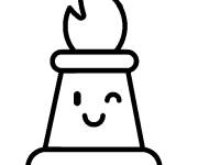 Coloriage et dessins gratuit &Eacute;v&ecirc;que mignon d'&eacute;checs à imprimer