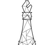 Coloriage Fou d'&eacute;checs en Ligne polygonale