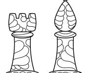 Coloriage Fou et tour &Eacute;checs