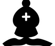 Coloriage et dessins gratuit Fou noir d'&eacute;checs simple à imprimer