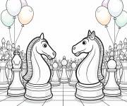 Coloriage Grosses pièces d'échecs