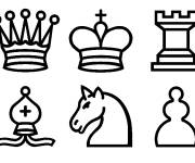 Coloriage Illustration des pi&egrave;ces d'&eacute;checs facile