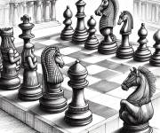 Coloriage Jeu d'&eacute;checs antique