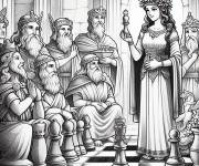 Coloriage Jeu d'&eacute;checs au palais