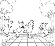 Coloriage Jeu d'échecs dans la nature